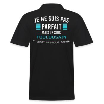 je ne suis pas parfait TOULOUSAIN - Polo Homme - noir - Dos - Kai (181cm)