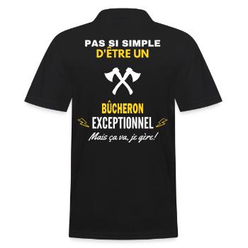 pas si simple D être un exceptionnel bûcheron - Polo Homme - noir - Dos - Kai (181cm)
