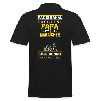 MARAÎCHER pas si banal PAPA et exceptionnel humour - Polo Homme - noir - Dos - Kai (181cm)