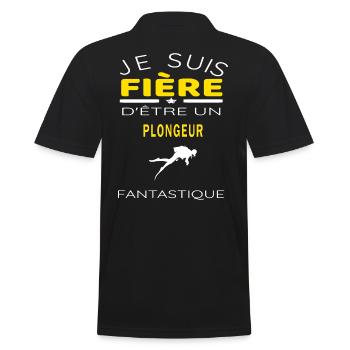 citation fière d être fantastique et Plongeur - Polo Homme - noir - Dos - Kai (181cm)