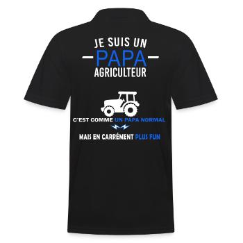 je suis un Papa et agriculteur Humour - Polo Homme - noir - Dos - Kai (181cm)