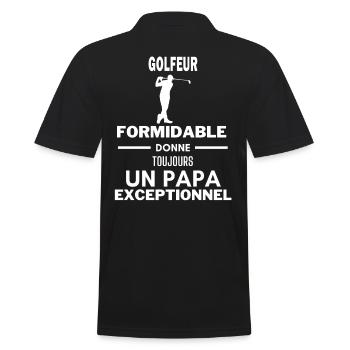 formidable papa exceptionnel humour golfeur - Polo Homme - noir - Dos - Kai (181cm)