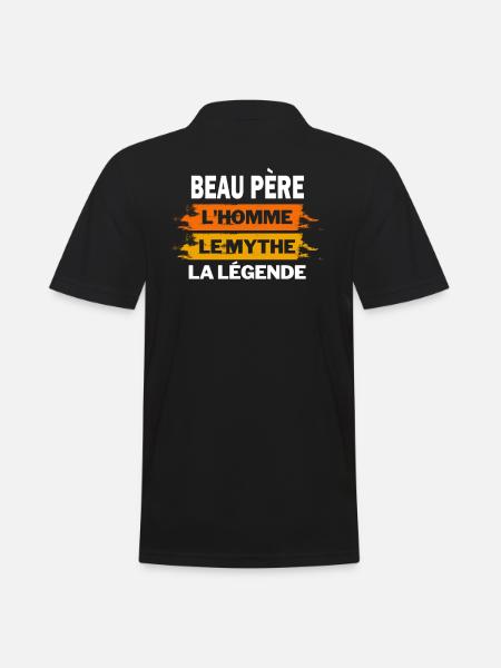 l homme le mythe la légende Beau père - Polo Homme - noir