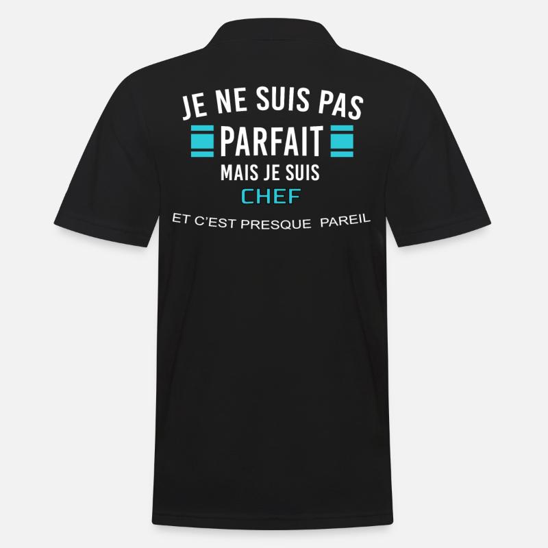 je ne suis pas parfait CHEF - Polo Homme - noir