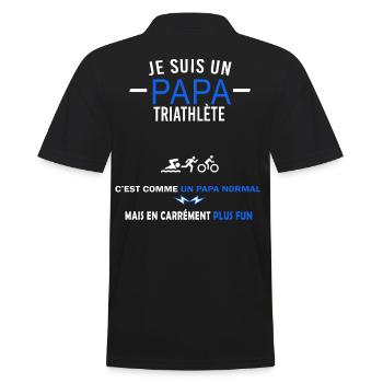 je suis un Papa et Triathlète Humour - Polo Homme - noir - Dos - Kai (181cm)