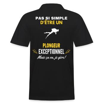 pas si simple un exceptionnel Plongeur citation - Polo Homme - noir - Dos - Kai (181cm)