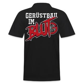 Gerüstbauer Shirt Gerüstbau im Blut - Männer Poloshirt - Schwarz - Hinten - Kai (181cm)