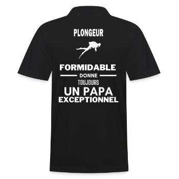 formidable papa exceptionnel humour Plongeur - Polo Homme - noir - Dos - Kai (181cm)