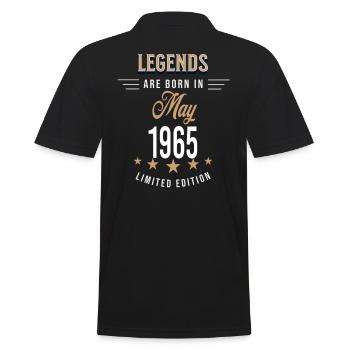 Legends werden im Mai 1965 geboren - Männer Poloshirt - Schwarz - Hinten - Kai (181cm)