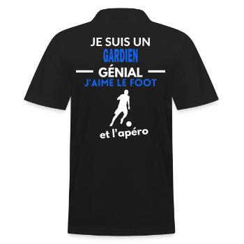 foot - phrase drôle apéro GARDIEN citation - Polo Homme - noir - Dos - Kai (181cm)
