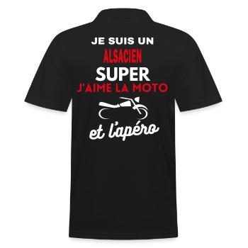 moto phrase drôle apéro ALSACIEN citation - Polo Homme - noir - Dos - Kai (181cm)