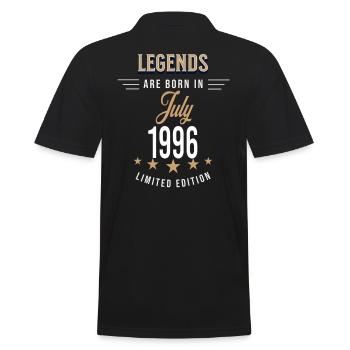 Legends werden im Juli 1996 geboren - Männer Poloshirt - Schwarz - Hinten - Kai (181cm)
