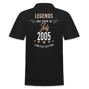 Legends werden im Juli 2005 geboren - Männer Poloshirt - Schwarz - Hinten - Kai (181cm)