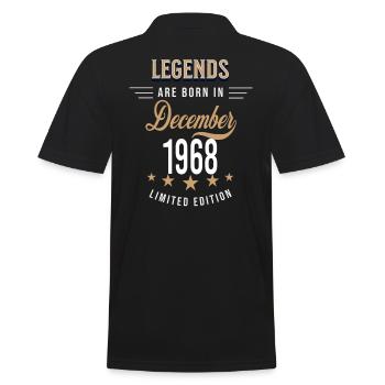 Legends are born in December 1968 - Polo Homme - noir - Dos - Kai (181cm)