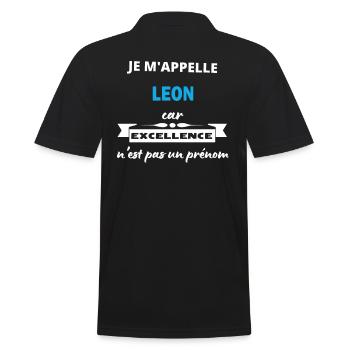 Je m'appelle excellence Leon - Polo Homme - noir - Dos - Kai (181cm)