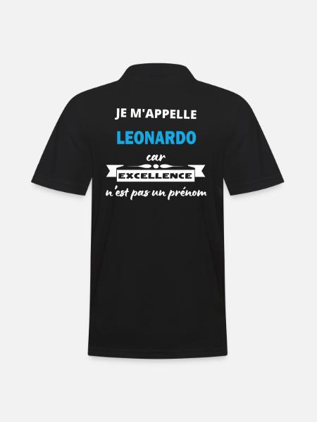 Je m'appelle excellence Leonardo - Polo Homme - noir