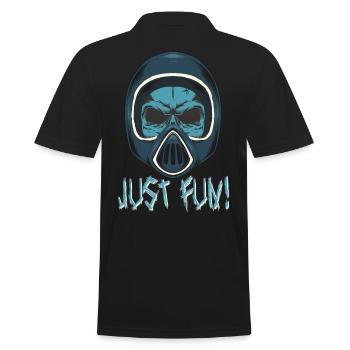 Skull Helmet - Männer Poloshirt - Schwarz - Hinten - Kai (181cm)
