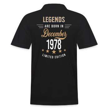 Legends are born in December 1978 - Polo Homme - noir - Dos - Kai (181cm)