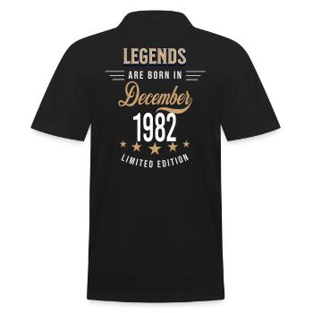 Legends werden im Dezember 1982 geboren - Männer Poloshirt - Schwarz - Hinten - Kai (181cm)