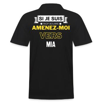si je suis trop bourré amenez moi vers Mia - Polo Homme - noir - Dos - Kai (181cm)