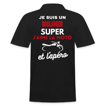 moto phrase drôle apéro BOULANGER citation - Polo Homme - noir - Dos - Kai (181cm)