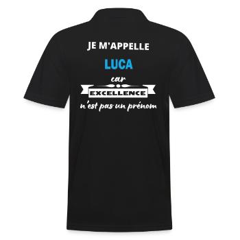 Je m'appelle excellence Luca - Polo Homme - noir - Dos - Kai (181cm)