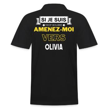 si je suis trop bourré amenez moi vers Olivia - Polo Homme - noir - Dos - Kai (181cm)
