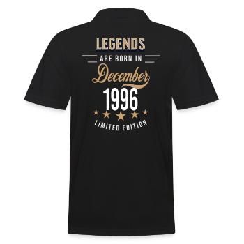 Legends werden im Dezember 1996 geboren - Männer Poloshirt - Schwarz - Hinten - Kai (181cm)