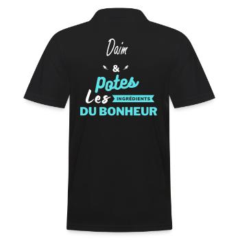 potes les ingrédients du bonheur Daim - Polo Homme - noir - Dos - Kai (181cm)