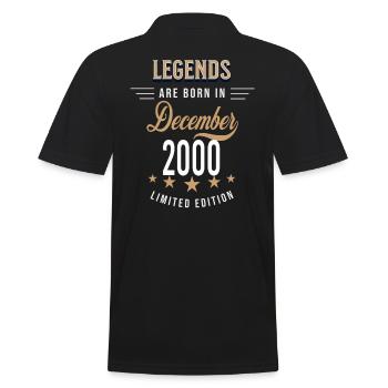 Legends are born in December 2000 - Men's Polo Shirt - black - Back - Kai (181cm)
