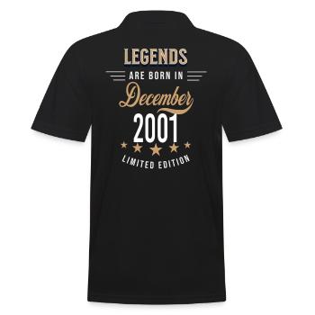 Legends are born in December 2001 - Men's Polo Shirt - black - Back - Kai (181cm)