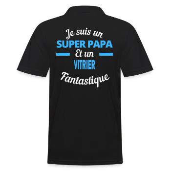 SUPER PAPA Fantastique VITRIER - Polo Homme - noir - Dos - Kai (181cm)