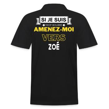 si je suis trop bourré amenez moi vers Zoé - Polo Homme - noir - Dos - Kai (181cm)