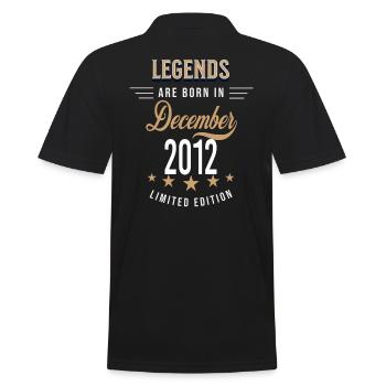 Legends are born in December 2012 - Men's Polo Shirt - black - Back - Kai (181cm)