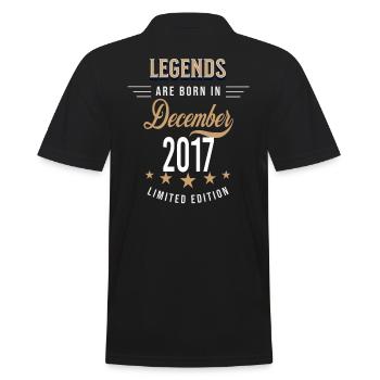 Legends are born in December 2017 - Men's Polo Shirt - black - Back - Kai (181cm)