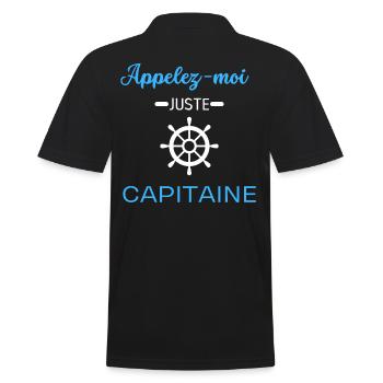 Appelez-moi juste capitaine marin bateau - Polo Homme - noir - Dos - Kai (181cm)