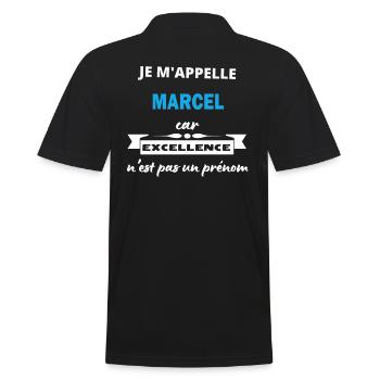 Je m'appelle excellence Marcel - Polo Homme - noir - Dos - Kai (181cm)