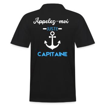 Appelez-moi juste capitaine marin bateau - Polo Homme - noir - Dos - Kai (181cm)