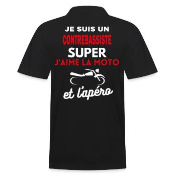 moto phrase drôle apéro CONTREBASSISTE citation - Polo Homme - noir - Dos - Kai (181cm)