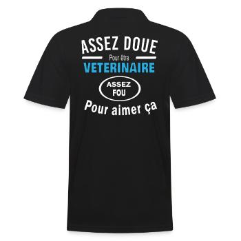 Assez doue pour etre VETERINAIRE - Polo Homme - noir - Dos - Kai (181cm)