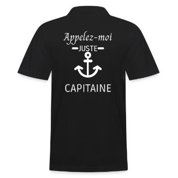 Appelez-moi juste capitaine marin bateau - Polo Homme - noir - Dos - Kai (181cm)