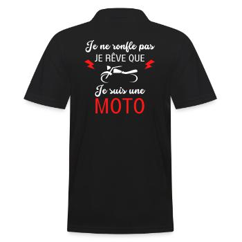 Je Ne Ronfle Pas Je Rêve Que Je Suis Une Moto - Polo Homme - noir - Dos - Kai (181cm)