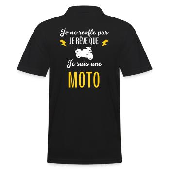 Je Ne Ronfle Pas Je Rêve Que Je Suis Une Moto - Polo Homme - noir - Dos - Kai (181cm)