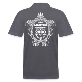 2000 - Men's Polo Shirt - charcoal grey - Back - Nico (186cm)
