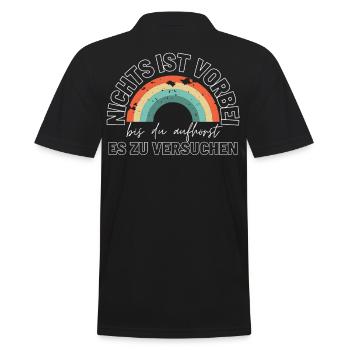 Sprücheshirts Motivationssprüche Motivationsspruch - Männer Poloshirt - Schwarz - Hinten - Kai (181cm)