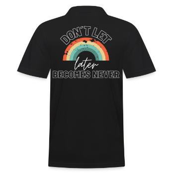 Chemises à slogans Dictons de motivation Citations motivantes - Polo Homme - noir - Dos - Kai (181cm)