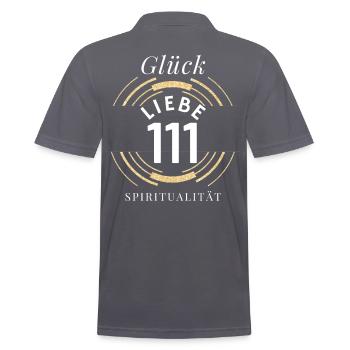 Engelszahlen 111 Nummerologie Geschenkidee - Männer Poloshirt - Anthrazit - Hinten - Nico (186cm)