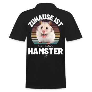 HAMSTER Zuhause ist, wo mein HAMSTER ist - Männer Poloshirt - Schwarz - Hinten - Kai (181cm)