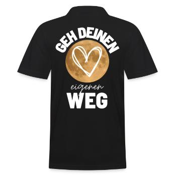 Sprücheshirts Motivationssprüche Motivationsspruch - Männer Poloshirt - Schwarz - Hinten - Kai (181cm)