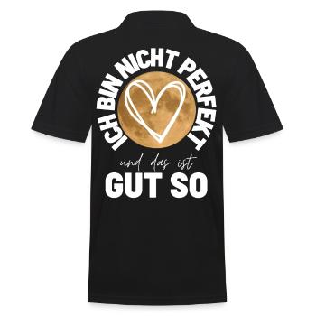 Sprücheshirts Motivationssprüche Motivationsspruch - Männer Poloshirt - Schwarz - Hinten - Kai (181cm)